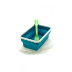 SmashBox Collapisble Single Lunchbox Single Compartment w/Utensil - Blue
