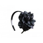 Black Hard Headbands with Black Large Rose